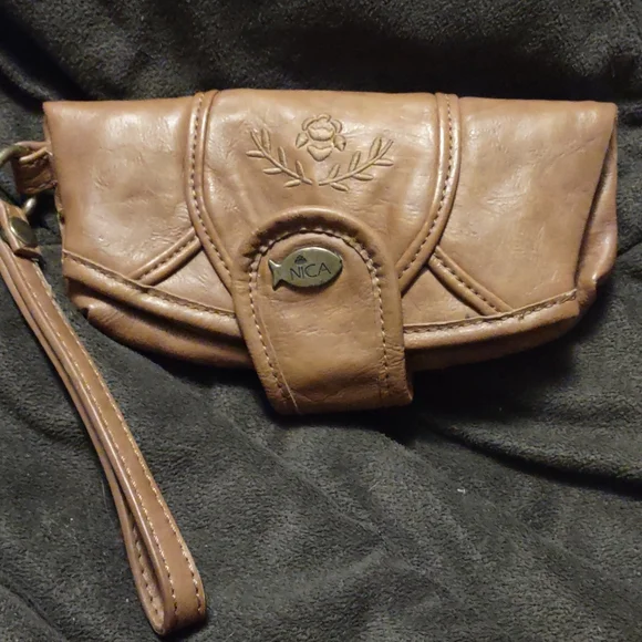 Nica London Brown Wristlet
